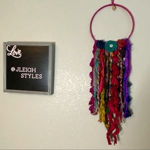 BOHO Colorful Sari Silk Ribbon Flower Wall Hanging Decor NEW